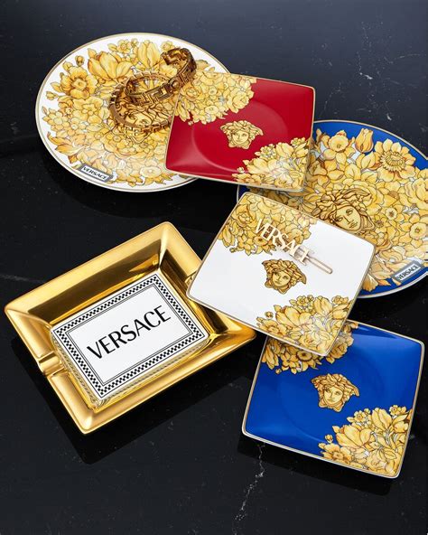 versace blue medusa covered dish|Versace Medusa rhapsody dinnerware.